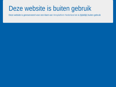 buit gebruik gereserveerd klant nederland tijdelijk versplatform websit welkom
