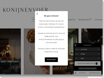 +31681026579 00 00.00 15 18.00 19 2026 40 6811 antipasti arnhem bar belangrijk belef bereik centrum chapter contact do em ervar fri gan geslot grag hom huy info@konijnenvoer.com juli jullie juni kerkstrat konijnenvoer konijnenvoer-ervar konijnenvoertv kookboek leverancier locatie mei new nieuw ontdek onz openingstijd plek prachtig presickhaeff reserver restaurant sat sun t/m tafel telefonisch thu tijdelijk vanaf vanweg verhuiz vernieuwd verwelkom we weverstrat wij