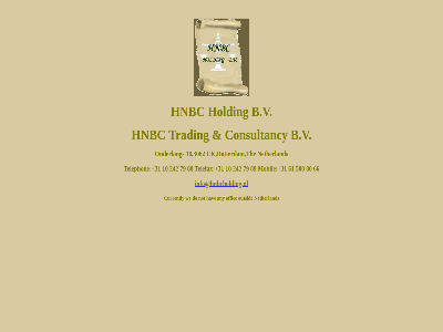 18 3062 b.v ck consultancy h hnbc holding info@hnbcholding.nl nbc netherland onderlang rotterdam the trading
