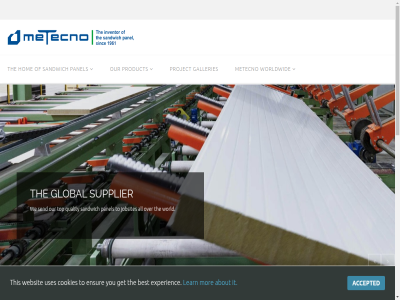 0 16 1961 2026 58 a about accepted all and are around at best building commercial composit cookies copyright countries employes ensur experienc facilities factories field for founded galleries gallery get glanc global group high high-quality hom industry insulated it italy its jobsites know leader learn locat located many material metecno metecno-group modern mor offices our panel partner prefabricated present product production production-facilities project quality sandwich satisfied send supplier team the this to top us uses we websit world worldwid year you