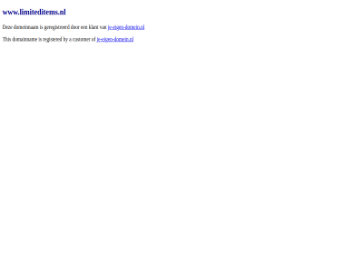 a by customer domainnam domeinnam geregistreerd je-eigen-domein.nl klant registered this www.limiteditems.nl