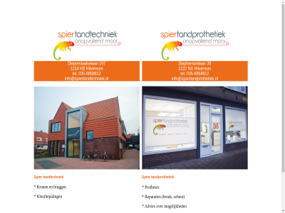 -6858812 035 1214 1222 15.00 17.00 197 38 8.30 aanbouw advies bereik breuk brugg diependaalselan donderdag hilversum info@spiertandprothetiek.nl info@spiertandtechniek.nl kb kleurbepal klik kron kunt maandag mogelijk nx openingstijd opmerk protheses reparaties scheur spier stephensonlan t/m tandprothetiek tandtechniek tel telefoonnummer uur vrag vrijdag websit