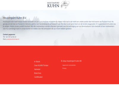 +31 02 2024 26 53 6 84 aanvoer algemen b.v branches bv certificat contact gegeven houtimport joost@kuhntimber.nl kuhn mail privacy stock tel timber voorwaard
