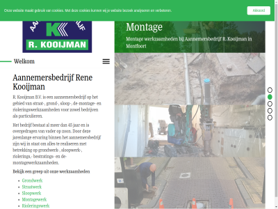 4 45 5 aannemersbedrijf akkoord analyser b.v bedrijf bedrijv bekijk bestat bestrat betrek bezoek binn cookies de-montag de-montagewerkzam ervar gebied gebruik grep grond grondwerk jar jarenlang kooijman maakt montag montagewerk montagewerkzam montfoort onz overgedrag particulier r realiser ren rioler rioleringswerk rioleringswerkzam sloopwerk slop stat straatwerk strat vader verbeter websit welkom werkzam wij zon zowel