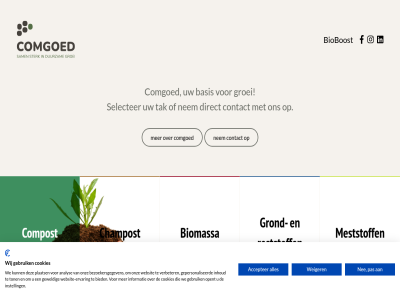 accepter analys basis bezoekersgegeven bied bioboost biomassa champost comgoed compost contact cookies direct ervar gebruik gepersonaliseerd geweld groei grond informatie inhoud instell landbouw meststoff nee nem onz opent pas plaats reststoff selecter tak ton tuin verbeter we websit website-ervar weiger wij
