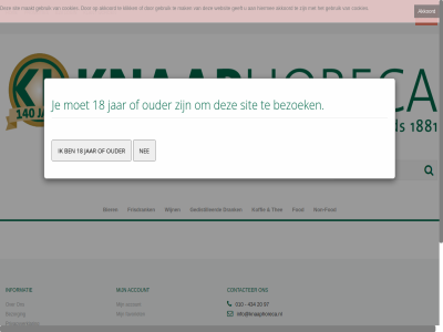 010 18 20 2026 434 97 account akkoord algemen b2b bezoek bezorg bier comperex contact contacter cookies drank favoriet fod frisdrank gdh gebruik gedistilleerd geeft gin hiermee hom info@knaaphoreca.nl informatie jar klant klik koffie leeftijdscontrol login maakt mak nee nem non non-fod ok ontwikkeld ouder privacyverklar promoties sit thee voorwaard websit wijn