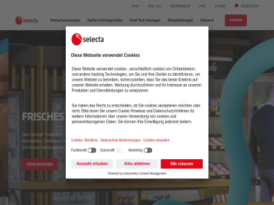 anfrag atmosphar auf automat cookies das deutschland dienstleistung einer einlad entdeck erfahr ess europas faq fod foodies frisch frisches fuhrendes fur gesundes gleichzeit heissgetrank ihr im int ist jetzt kaffee kaffeedienstleistung kantin knopfdruck kombiniert konn kontakt konzept kost losung loung lounge-atmosphar mahlzeit mehr mit mitarbeiter nachhaltigkeit rund sektor selecta senk shop sie taschenformat tech uber uhr um und uns unternehm verkaufsautomat versorgt