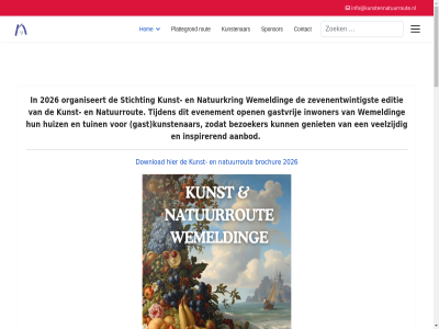 12.30 15 16 17 17.30 2026 2027 aanbod affiniteit automatiser beheers beher beinvloedt bekend bestuursled bestuurslid bestuursvergader bezoeker bied bijdrag brochur contact contactformulier creativiteit data del ding dmed download e e-mailaccount editie eig en/of enthousiast evenement gast gastvrij geniet gerust getijd gezocht goed groei hand hart helemal helpend hom huiz ieder info@kunstennatuurroute.nl inspirer interes invalshoek inwoner jar jouw kracht kunst kunstenar landschap leuk lijkt lokal maandelijk mailaccount manier mei meld misschien natur natuurkr natuurrout nederland nem net nieuw nodig ontwerp open organisatie organiseert overvloed par plaatsvind plattegrond pre publiek rijkdom rol rout schoonheid secretaris spel sponsor stat stichting tal thema tijd tijden tuin uitbund uur veelzijd verbeeld verwelkom verwijz volgend vormt vrijblijv vrijwilliger vrijwilligerswerk water we wel welkom wemeld wij will zee zet zevenentwintigst ziet zodat zoek zowel ~vloed