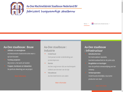 +31 0 2026 547 5482 59 6 69 73 85 95 aa aa-dee afwerk architectonisch b.v betrouw biedt bordess bouw brugdek certificat contact dee dienst disclaimer duurzam e edisonweg eis entries ervor f fram geluidscherm geluidsscherm hand hekwerk industrie info@aa-dee.com informatie infrastructur juist kennis kunt leuning leverbetrouw limburg machinefabriek machinepark menu nederland nem next nieuw nieuwbouw noordzuidlijn onderbrek onderhoud onderhoudsvriend ontwerp organisatie parat parkstad perfect portfolio prijs privacyverklar product productie productieproces project reputatie revisie s schijndel snel sort staalbouw staalconstructie staalconstructies stal t tijd tj trapp turnkey utiliteit verkeersportal verwezenlijk voldoet voorwaard war werk wij woningbouw zak zorgt