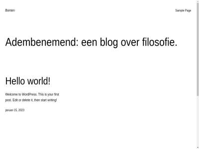 15 2023 aanbevel aangedrev adembenem blog boek bont contact delet edit enig filosofie first ga hello inhoud it januari nem or pag post sampl start then this to trot welcom wordpres world writing your