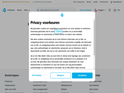 0.00 10 14.99 2025 2x 7 aanbevel aanbied aankop aanpass accepter account advertentie advertenties ah albert allen allerhand analys analyse-doeleind app assortiment b bent bestell bezorg bijvoorbeeld binn bio bonus boodschapp box buit combiner cookiebeleid cookies corp daarnaast deal doeleind eten extra ga gebruik gef gegeven geplaatst geschiedenis hebt heijn hiermee hierop hoofdgerecht hoofdinhoud informatie ingelogd inlogg instell interesses intrek jar kader kerst kerstmenu kerstrecept keuz kies klantenservic klantinzicht klik klikt koffie korting krijg kun les lever menu missie mobiel mogelijk nog noodzak oep onlin onz pagina partner per person persoonlijker premium prijsfavoriet privacy privacybeleid product recept s services snel spaaracties spar techniek terra terug toegank toestemm ton vegetarisch verbeter vergelijk verwerk verzamel via voorgerecht voorkeur wanner we websit weiger wij wijzig win winkel winkelservices zakelijk zien zoek zoekgedrag