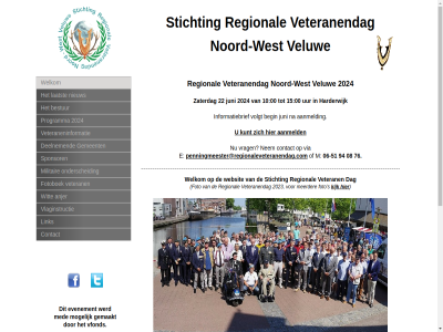 00 01 06 08 10 15 2023 2024 22 51 76 94 aanmeld anjer begin bestur bevorder contact dag deelnem doel e erkenn evenement foto fotoboek geld gemaakt gemeent harderwijk hieruit informatiebrief intermens juni kijk krijgt kunt laatst link m maatschapp mak med meerder mei mid militair mogelijk nem nieuw noord onderl onderscheid penningmeester@regionaleveteranendag.com programma regional relaties s samenlev sponsor stichting subsidies top tuss updat uur veluw verstev verstrek veteran veteranendag veteraneninformatie vfond via vlaginstructie volgt vrag waarder websit welkom west wit zaterdag