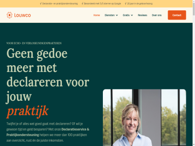 100 20 5/5 beoordeeld bespar contact d declaratie declaratieservic declarer dienst echo eclaratieservic en enkel gat geboortezorg gedoe geld gewon goed googl gratis help hom informatie inkomst inkop jar jouw juist klant louwco onz overzicht praktijk praktijkondersteun praktijksupport review rust sterr tijd twijfel verloskund verloskundigenpraktijk vrag we wel werkt