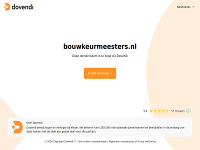 2026 250.000 51 9.4 algemen all beher bemiddel bouwkeurmeesters.nl brengt copyright deal doel domeinnam dovendi elkar goed interes international kop koper nam nederland partij privacy recht review ruim verklar verkop verkoper via voorbehoud voorwaard we