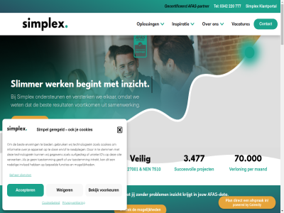 -220 -777 0342 1.624 134 1k 2026 220 250 27001 3.477 3772mt 70.000 7510 777 accepter afas afas-data afas-expert afas-gegeven afas-omgev afas-partner afsprak akkoord algemen analytic app apparat automatiser barneveld bedrijf bedrijfsprocess begint begrijp beher bekijk belangrijk bepaald besluitvorm best beteken bi bied bijvoorbeeld binn by calendly casino clingendael combinatie combiner connect consultancy contact cookiebeleid cookies daarom data datagedrev denk dienst direct echt efficienter elk elkar en/of ervar ervor expert expertis fijn financier flexibel flow focuss functies ga gebied gebruik gecertificeerd geeft gegeven geldt gelov geregeld gevoel gewenst gewerkt goed googl grag hal hand hecht hel help hierbij hiermee hieronder hiltermann holland hor houd id ijzer implementatie implementer informatie ingewikkeld ingrijp inricht inspiratie institut integraties intrekt invloed inzicht iso jij jou jouw kenn kerntak kernwaard kiez klant klantportal klar klik koolhovenstrat koppel kost krijgt lat leas ler lez livegang maand mail mak map medewerker mee meerwaard missie mogelijk n nadel namelijk nem nen niveau omgev ondersteun ontdek ontstat ontwikkel ontzorg onz oploss optimalisatie optimaliser organisatie organisaties partner payroll per plan power powered privacyverklar problem proces process project raadpleg rapportages realiser realtim resultat ruimt s salarisadministratie sales@simplex.nl sam samenwerk schakel servic severinus simpel simplex simplexer sit slag slan slimmer softwar stan stap stat stemm sterk sterker succesvoll surfgedrag team technologieen tel terugkom tevred tijd till toe toegewijd toestemm transitie uniek vacatures veilig verder verlon verschill versterk vertell verwerk vind volgend volled voorkeur voortkom voorwaard waarom war we webapp weiger werk wet wij will zak zegg zet zoal zorg zowel