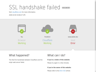 -03 -10 19 2026 27 443 46 525 a a44e73fa9c6f71b2 again analytic and articl betwen browser by ca can certificat check cipher click cloudflar cloudflare.com cod compatibility do ensur error exist failed few for frankfurt free handshak happened host i id if information install installed ip minutes mor non on open origin owner performanc pleas port ray re refer reveal review s security server sni ssl ssl/tls suites support the this to try utc valid verify visit visitor web websit wetek.dev what with working www.wetek.dev you your