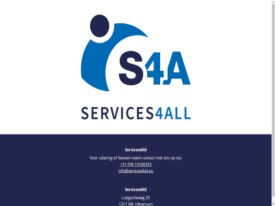+31 0 1211 15540333 20 6 cater contact feest hilversum info@services4all.eu luitgardeweg nb nem services4all via