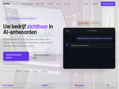 0 1 10 100 12 16 2 20 2025 2026 3 4 6 9 95631216 aanbevol actief adviesbureau ai ai-antwoord ai-tol ai-zicht ai-zoek all ander antwoord apart assistent bedrijf bedrijv beeld beginn begint begrijp begrijpt bent betekent beter bijgewerkt bouwt cases chatgpt claud complet concurrent contact design dienst disciplines doet download e e-mail een eerst eigen ergen forbility geanalyseerd gemiddeld gemini genoemd geo geo-rapport geo-scor geoptimaliseerd gevond gewon goed googl gratis groei hel help herk herkent implementatie info@forbility.nl inhal inlogg jar jij juli kennismak klant klik kom kunt kvk laatst later les loopt mail maximal meetbar met misschien mooi nam nederland nieuw nooit nulmet onlin onz overnem overview pijler plann positie prat precies problem punt quickscan rapport recht relevant resultat scan scor seo sind snap snell standaard stapp stil structur tekst terwijl tol traject twee typ verbeter vermeld verwijst vier voorbehoud voorkom voorsprong vs waarom waarschijn war we websit wek wel welk werk werkt wet wij zichtbar ziet zoal zodat zoek zomar zorg