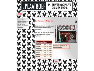 -4365873 00 010 10 12 17 18 21 24.1293.030 3014 81a afsprak allen and best biggest binnenweg cd dinsdag donderdag eerst first grootst hom info@plaatboef.nl inkop kvk lp maandag nieuw openingstijd plaatboef platenwinkel recordshop rotterdam secondhand telefon the top tweedehand verkop vrijdag woensdag zaterdag zondag