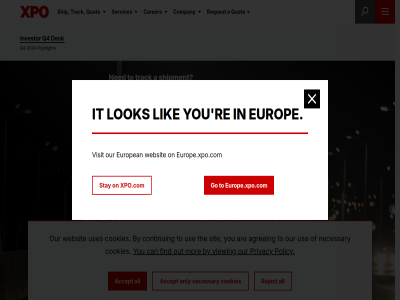 a accept agreeing all and are by can carer clas company contact continu cookies customer europ europe.xpo.com european find first freight go it leading les less-than-truckload lik logistic lok ltl mor necessary ned network on only our out policy privacy provider quot re reject request servic services ship shipment sit stay technology than the to track transportation truckload us use uses viewing visit we websit with world world-clas xpo xpo.com you your