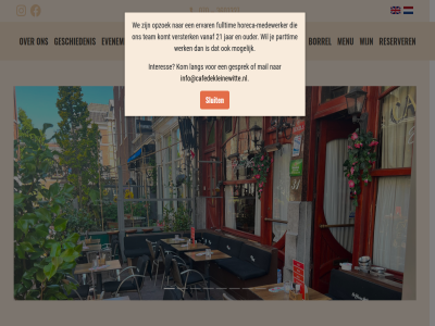 070 21 3601327 borrel caf den ervar evenement fulltim geschiedenis gesprek hag horeca horeca-medewerker info@cafedekleinewitte.nl interes jar klein kom komt lang mail medewerker menu mogelijk opzoek ouder parttim reserver sluit team vanaf versterk we werk wijn wit