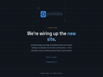 2026 a all and coming custom demand design directly embedded from full info@provobis.nl it ll meantim new on our out pick project provobis re reach reserved right ship sit softwar son start system the ther up we wiring work