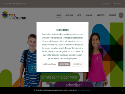 -2026 -353470 0493 2025 25 31 7/8 aanmeld accepter akkoord all analytisch bekijk beleid bezoek computer contact cookie cookie-instell cookies deurn direct doel doeleind echter eig essentieel gat gebruik gecontroleerd gev groep hom info info@ivo-deurne.nl informatie instell ivo jouw klik kunt lat maakt maart oke onlin onz schol schooljar sit slan sommig stem t/m toestemm verwerk websit weiger werk