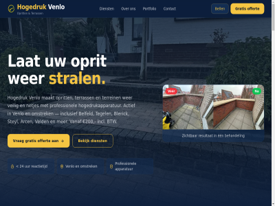 +31 /7 /m 0 00 09 14 2 2/m 200 2026 21 24 4 40 45 46 59 6 7 aanvrag actie actief admin afsprak all apparatur arc bedrijf behandel bekijk belfeld bell bereik biedt bijgeteld binn blerick bov bovenop btw contact contact@hogedrukvenlo.com dag dezelfd dienst duurt duurzam een extra faq fris ga gesteld gratis hoelang hogedruk hogedrukapparatur hogedrukrein incl inclusief ingepland inhoud jullie klar kost lat lomm m ma maakt mak nederland netjes offert omgev omstrek onkruidwer onz oogopslag oppervlakt oprit per portfolio prijz privacybeleid professionel reactie reactietijd reinig reinigingsproces resultat schon steyl stral t/m tariev tegel terras terrass terrein timelap totaalprijs transparant uur vak vanaf vandag veilig veld venlo volled voorrijkost vor vrag vrijblijv welk wer werk werkgebied wij zand zichtbar
