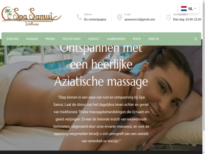 -22.00 10.00 aanbied achter all aziatisch binn blossom boek contact contactpagina copyright2021 dag dagelijk e e-mail eeuwenoud elk ervar foto geest gemaakt geniet heerlijk helend kracht lat lev licham mail massag massagebehandel masseur mogelijk nl oas ontspann ontwikkeld onz openingstijd overgeeft prijz recht rout rust samui sereniteit spa spanning spasamui.nl@gmail.com stap stres techniek telefon terwijl thais themes traditionel uitgevoerd verjong video voel voorbehoud wegsmelt wellnes welzijn wereld wordpres zie