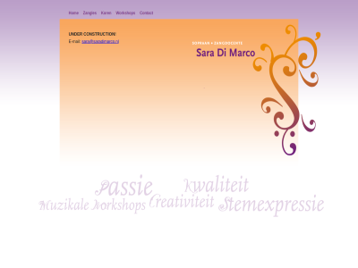 construction contact di e e-mail hom kor mail marco sara sara@saradimarco.nl sopran under workshop zangdocent zangles