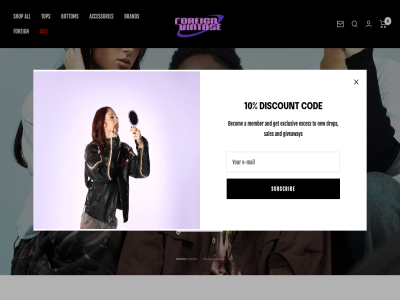0 1 10 2 a accessories all and becom bottom brand clothing cod content discount drop e e-mail exces exclusiv foreign foreignvintag get giveaway go graphic mail member new newsletter now sal sales shirt shop skip slid subscrib to top vintag your