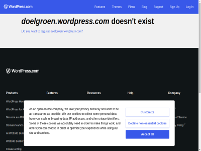 a about absolutely accept accessibility addresses affiliat agencies ai all an and app as automattic be becom blog browsing builder busines can center chos collect company contact cookies courses creat customiz data declin design developer do doelgroen.wordpress.com doesn domain download email enterpris essential exist experienc facebok features for forum from generator get googl guides help hosting identifier instagram ip it log logo mak maker media mobil nam names ned non non-essential on open open-sourc optimiz opus order other our overview pattern personal plan play plugin policy possibl pres privacy product professional reader register resources seriously servic services sign sit social som sourc stor studio such support t tak term the themes thes thing to transparent twitter unique up us use using we websit whil with wordpres wordpress.com work x you your youtub