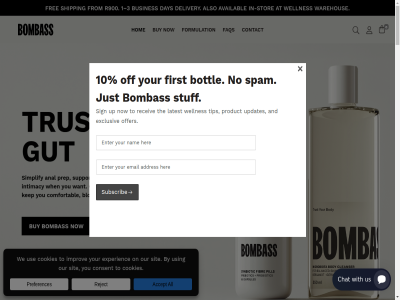 0 1 10 1071ph 2025 3 84 95 9am 9pm a acacia action additionally all all-natural aloe also amsterdam anal and are at availabl axis bacteria balanc bifidobacterium billion blend bloat bloat-free bombas bottl brain busines buy by cfus chia cleansing clos closed comfortabl confident contact copyright d day delivery designed digestion ecosystem emotional enjoy exclusiv faq fel fibr find first flax for formula formulation free from gently god gut gut-brain health hello@bombass.life hom husk immunity imo in-stor includes insid intimacy isomalto isomalto-oligosaccharid journal just kep lactobacillus lairessestrat latest liv lop manifesto menu monday natural netherland no nourished now nurtur off offer oligosaccharid on our out pill pleasur plus point policy prebiotic premium prep privacy probiotic product psyllium r r900 ready receiv regularity research reserved rest return review right rosemary s saturday say sed shipping sign simplify six skin smart so spam stay stor strain stuff subscrib sunday supplement support synbiotic tap that the thriving through tip to together up updates us usher vera warehous wellnes what when with work yes you your