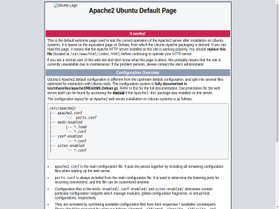 /etc/apache2 /etc/apache2/apache2.conf /etc/init.d/apache2 /srv /usr/bin/apache2 /usr/share /var/www /var/www/html /var/www/html/index.html a acces allow an and any apache2 apache2-doc apache2.conf apache2ctl apart as at befor browser bug by calling conf conf-enabled configuration continu default detailed directly directories doc document does enabled exist fil files follow for html http if information installation installed it layout load located man manual mod mods-enabled new not on operat or overview packag pag pages pleas ports.conf problem public replac report respectiv rot see server sites sites-enabled system the their this thos through to ubuntu ubuntu-bug use web when will work your