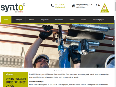 -19 0113 1 16 17 19 2 20 2025 23 3 30 4462 7 administratiev afgelop afgestemd all beher bent betekent beveiligingstechniek blijft blijv bouw by commercieel contact contactperson copyright daarmee dagelijk del dienst dienstverlen disciplines e e-mail efficienter elektrotechniek elkar energie eventuel expert fuseert fusie gerust gewend goes helpt hom indien industrie info@synto.nl informatie infra insid inspecties intensief jar juni juridisch kantor kent klant klimaattechniek landelijk locatie logisch mail mak manier markt mei mens nam navigatie nem nieuw nodig on onderwijs onz operer opgenom over partner per praktijk process project realisatie referenties regelgev regional reserved right samengewerkt samenwerk segment servic sind slagkracht stap sted stuartweg stur synto synto.nl technisch tel telefon the trot unica vast vastgoed verandert verbond verder verrijn versterk vervolgstap volgend vrag waarom we webdesign websit werk wet wij wijzig wit zet zoal zorg