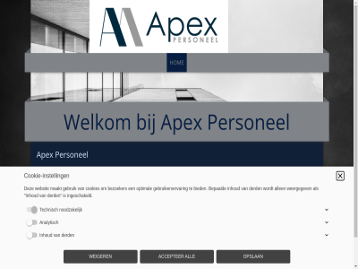 accepter activiteit all allen analytisch apex bepaald bezoeker bied cookie cookie-instell cookies derd gebruik gebruikerservar hom ingeschakeld inhoud instell maakt mobiliteit nam noodzak onz opslan optimal overgegan personel technisch websit weergegev weiger welkom