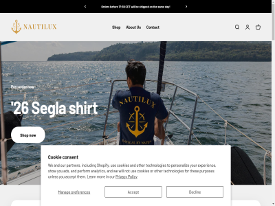 0 10 17 26 59 a about accept ads after an analytic and be befor cart cet cod consent contact contain content cookie cookies day declin discount e e-mail email experienc for includ l learn login lok m mail manag mor nautilux newsletter next not now off on or order other our partner perform personaliz policy pre pre-order preferences privacy purchas purposes receiv s sam search segla shipped shirt shop shopify show sign signing skip technologies the them thes to unles up us use we will worth you your