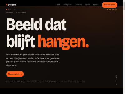 02 04 2 2026 4k 6 afas ambition artiest beeld blijft cinematografie clip color dienst documentair dynamo e e-mail een eerst eig eindmontag fanbas film fotografie gedraaid gezien grading groei groter hand hang hebt idee instagram jonger kennismak kijker klar kunt lat liv maand mail mak mee nam netherland opkom oriented other otoriam pk plan proces promovideo rec rel s scroll shot studio to vasthoud video videoclip vooruit war we weekend werk wij will