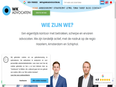 -17494506 -43403066 -7100022 -7100062 .. 023 06 127 19 2011 24 4.8 40060471 50248655 7100022 aantal actief adres adviser advisor advocat afsprak algemen amsterdam anthony arbeid arbeidsovereenkomst arbeidsrecht avg bekijk bel beoordel betrok biemond biemond@wkadvocaten.nl binn blog by chizuko contact cookieverklar cookievoorkeur copyright dagvaard denk dudesquar e e-mail eerst eigentijd ervar gebeurt gedur geldt gepassioneerd geregistreerd gespecialiseerd goed grag gratis haarlem hel help herstel hom info@wkadvocaten.nl intak jaelah jonker jonker@wkadvocaten.nl justitie kantor kenaupark kerngebied kes klachtenregel kluiver kluivers@wkadvocaten.nl landelijk lat leigh leigh@wkadvocaten.nl lennard les letsel logo mail mogelijk mr nadruk nederland nem nodig ondersteun ongeval ontslag ontslagverbod ontstat ontvang ontwikkeld onz opzegg period point praktisch privacyverklar problem proceder rechtsgebied regio resultaatgericht schad scherp schiphol second senior specialist split strafrecht tarief team tegendel tel tenzij terugbell the to toepass uur vak vandar verder verzend voorwaard vrijblijv war we werk werkgever wijzig wk yamada yamada@wkadvocaten.nl