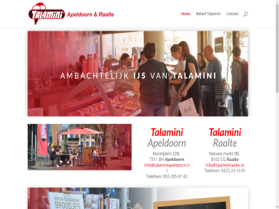 01 055 0572 10 205 22b 23 42 61 7311 8102 8b apeldoorn belef bh cg contact hom info@talaminiapeldoorn.nl info@talaminiraalte.nl markt marktplein nieuw raalt talamini telefon