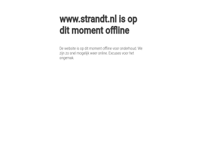 excuses mogelijk moment offlin onderhoud ongemak onlin snel we websit wer www.strandt.nl