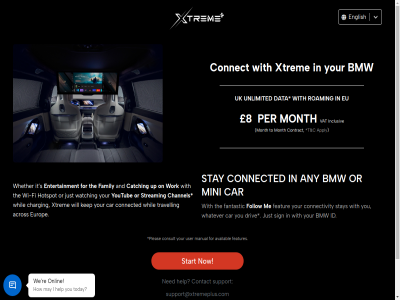 8 acros and any apply availabl bmw by c car catching channel charging connect connected connectivity consult contact contract data driv english entertainment eu europ family fantastic featur features fi follow for help hotspot how i id inclusiv it just kep manual may mini month ned now on onlin or per pleas powered re roaming s sign start stay streaming support support@xtremeplus.com t the to today travell uk unlimited up user vat watching we whatever whether whil wi wi-fi will with work xtrem you your youtub