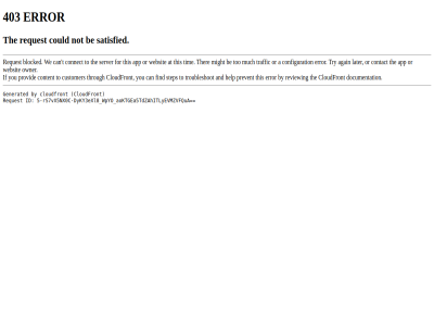 403 5 and aoktgea5tdzahitlyevmzvfqua be by can cloudfront content could customer documentation dyky3exl8 error find generated help id if not prevent provid request review rs7vx5nx0c rs7vx5nx0c-dyky3exl8 satisfied step the this through to troubleshot wpyo you