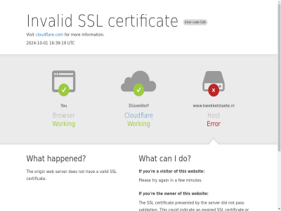 -01 -10 16 19 2024 39 526 8cbde35699937169 a additional again an and authority browser by can certificat click cloudflar cloudflare.com cod configured contact could dat did do does domain dusseldorf ensur error expired few for happened hav her host hosting i id if includ indicat information invalid ip issued minutes mor nam not on or origin owner pas performanc pleas presented provider ray re requested reveal security server ssl that the this to troubleshot try up up-to-dat utc valid validation visit visitor web websit what working www.kwekkelstaete.nl you your