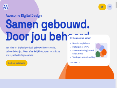 +31 0 01 02 03 04 100 15 20 200 2025 42 49 6 65 69 70 aanpak aanpakt aanvult achtergrond adob afhank ai ai-automatiser ai-integraties ai-tol all allen anneloes antwoord automatiser awesom bedoel bedrijf begeleid beginn begint beheerd beheert beher bekijk bent beschik betekent bied blijft blijv boek bouw bouwfas bouwt co co-creatie cod condition connect contact content continu control creatie creatiev curer daarna dankzij data deelt denkt design designteam developer digital direct dorsschur draait dur e e-mail echt eerst eig eigenaarschap eigenar eindigt elk ermee esthetiek event faq fashion functionaliteit gastvrij gebouwd gebruikt gedeeld gemist geupdatet goed gratis groei helder hello@awesomedigitaldesign.com help idee illustrator implementatie intak integraties jij jou jouw juist jullie kans kennis klant klar klein koppel kort kost kunst kunt kwijt lancer lang lat later leert ler les lever licenties linkedin liv logisch maand mail mak maker makkelijk makkelijker media mee meebouwt meegroei meeting mind mix moeitelos montessori mvp nieuw no no-cod onderhoud onderhoudt onderwijs ontstat ontwerp onz ooit oplever opnieuw opzet overdracht overdrag partner pas plan platform plmfashion plmfashion-team praktijk praktisch product productcoach productiehub producties productplatform project prototypes publiceert rak razendsnel reserved resources resultat right s sam samenwerk sander schaalbar schol scholder sessies sit slim slimmer snel snelst sprint stapp start stopt strategie stres structur support system team technisch technologie telefon tenthuisj term toegank tol training traject tuss uitbreid uitbreidt uitgebreid uitstel uitzien ux vaardig vakmanschap verandert verbeter verbindt verder vertal via vier visionary visuel volled vrag vrijblijv waard waarin waarmee we websit websites weg weinig wel wereld wereldwijd werk werkend werkt wij wilt woesik zelfstand zie zien zit zodat zorgt