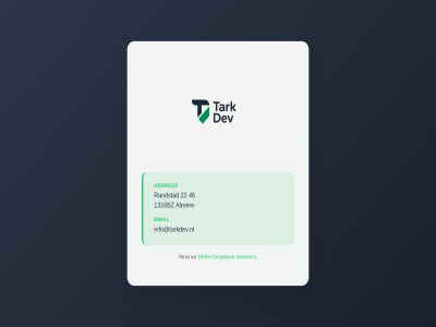 1316bz 22 46 addres almer complianc dora email info@tarkdev.nl our randstad read statement tarkdev