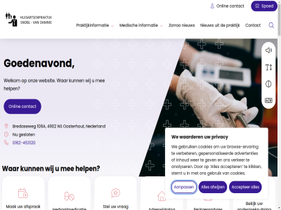 -453120 0162 1 108a 112 19 2025 27 28 29 3 31 455665 4902 7 9 aanmeld aanpass accepter adreswijz advertentie advertenties afgelop afsprak afwez afwijz all analyser app april assistent augustus begint bekijk bel belangrijk betrouw bloeduitslag bord bredaseweg brow browse-ervar contact content cookies cookievoorkeur damm dinsdag direct disclaimer dommeck donderdag drs duidelijk dung een ervar fcm februari feestdag fitnes for gat gebruik geeft gepersonaliseerd gepland geregeld geslot gev gezond gezondheidsklacht goed goedenavond grag groei groter hek help herhaalmedicatie hetgen hierover huisart huisartsenpraktijk informatie inhoud inzien ivm j jasj jou juni k k-fitnes kies klacht klein klik korter kunt lab lab-uitslag let levensbedreig lijntjes link locatie maand maandag maart mak manier medewerker medgemak medgemak-app medisch mee mijngezondheid.net mogelijk moment mw naschol nederland nem nieuw nieuwsbericht november ns omgev onafhank onderzoeksuitslag onlin ontwikkeld onz oosterhout opent pagina pasteurlan patient per person plat portal praktijk praktijkinformatie praktijkmanager privacy privacywetgev rechtsbov rechtstrek regel reizigersadvies s september sit situaties skip snel sneller snobl specialist specifiek spoed spoedvrag stan stel stemt t/m tabblad telefon terrein thuisarts.nl tijden to toegang uitkomt uitslag updat vakanties/afwezigheid vanaf vd veilig verband verbeter verhuiz verker verpleegkund vertrouwd verwijz via vind volgt volt volt-terrein vorder vrag vrijdag waarder waardor waarnem wachttijd war we websit wel welkom wer werk wij wijzig woensdag yard zak ziekt ziet zoekt zorg zorgsites zorroo zull