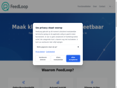 2026 5 aanvrag accepter actie actief acties actueel algemen all allen analyser analytisch applicatie automatisch automatiser beher behoeft bekijk belangrijkst bereik bericht binn breng categorieen concret contact cookiebeleid cookievoorkeur cruciaal daarom dankzij dashboard data del demo dieper direct doelgroep duidelijk e e-mail echt een eenvoud eerst elk embed enquêtes ervor feedback feedlop functionaliteit functioner gebruiksgemak gebruiksvriend gebruikt gedoe gegeven generer goed grag group help helpt hoofdinhoud inlogg inschakel inspel interfac intuitiev inzicht jouw kanal kennis klant klantfeedback klantinzicht klanttevred kunt lat later link liv lop luister mail mak marketingcookies meetbar menselijker minut moment nam nem nl nodig noodzak ondersteun onderzoek ontdek ontstan ontvang ontvangt oogopslag opslag opvangt organisatie organisaties overzicht pass platform privacy privacybeleid qr reacties recht registrer resultat sam samenvat schar signal slan slim slimm slimmer sneller start stat stel suggesties technisch technologie tijd trend uitsluit v.o.f veilig verbeter verstur verzamel verzameld via voer voorbehoud voorkeur voorop voorwaard vrag waarin waarom war we welk wereld werkt whatsapp wij wijzig zet zie zorg