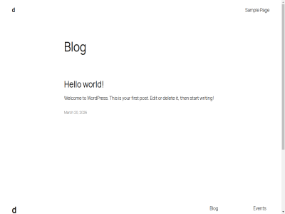 20 2026 about author blog content d delet designed edit event faq first fiv hello it march or pag pattern post sampl shop skip start themes then this to twenty twenty-fiv welcom with wordpres world writing your