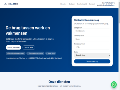 +31626369772 1 2 2025 3 4 aanspreekpunt aanvrag administratie all allen bedrijfsnam begeleid bel bericht beschik besprek best betrouw bouw bouwassistent bridg brug contact contactperson contract dienst direct e e-mail een elk en ervar flexibel geschikt hbo hebt hotel huishoud hulp industrieel info@skillbridgeflex.nl inhur inschrijv inzet jij jouw kandidat kantoorschoonmak kennismak klar koppel kort les levert liever lijn locatie mail matching meld mens mogelijk morg nam nem niveau nodig ontzorg onz opdracht opruimer person personeelsvrag personel plaats planning plat reager recht regel schoonmaakwerk schoonmak screening sector selecter servic skill slag sloopmedewerker slop snel snell stan start tel telefon telefoonnummer tuss uitzend uitzendbureau uitzendkracht vakmens vandag verblijfsaccommodaties verstur vertel voorbehoud waarin wanner we werk werkgever werkt werkvloer wij zoek zorg